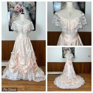 Fabulous Vintage 1980s Bridallure Southern Belle Wedding Gown!